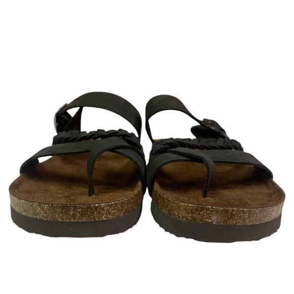 Mountain Sole Women's Black Leather Sandals Size 7 - Picture 2 of 3